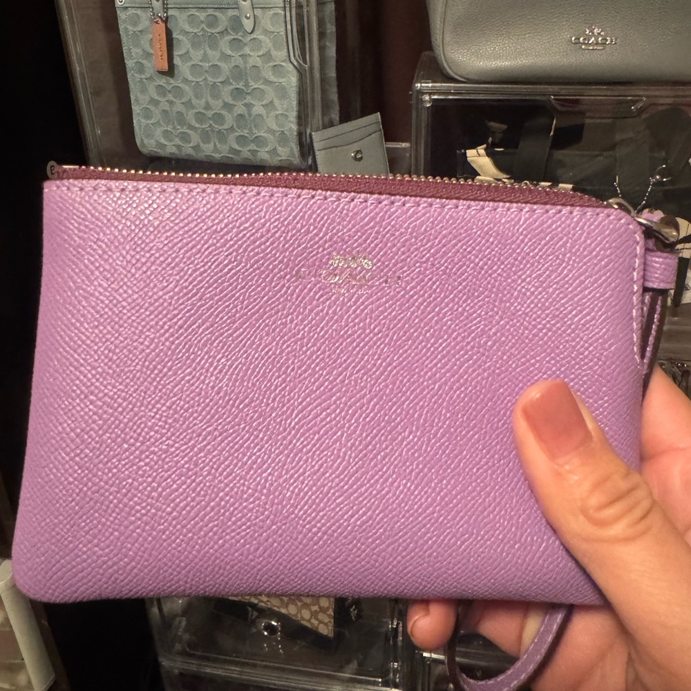 Coach corner zip wristlet